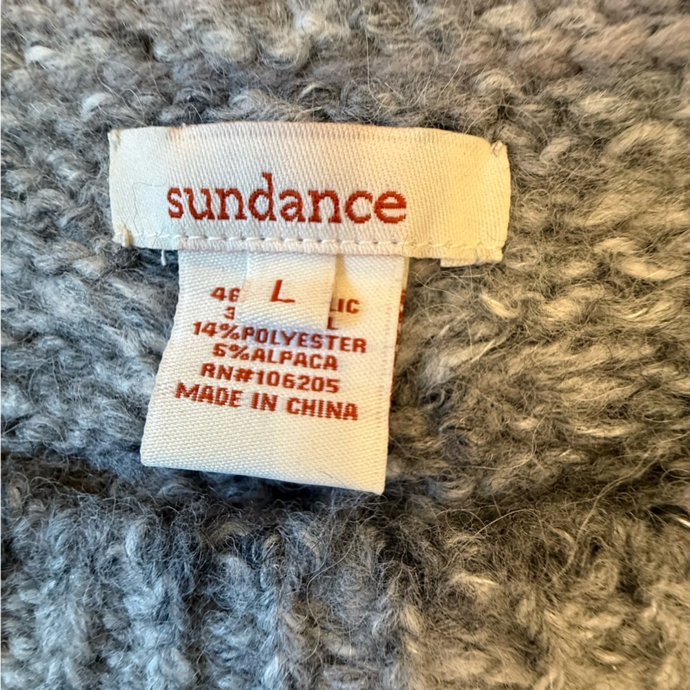 Sundance Gradient Gray Wool Blend Knit Sweater Size Large - Picture 8 of 11